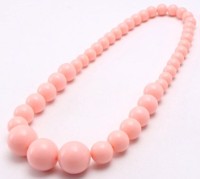 Halskæde med plastperler; Viola - peach